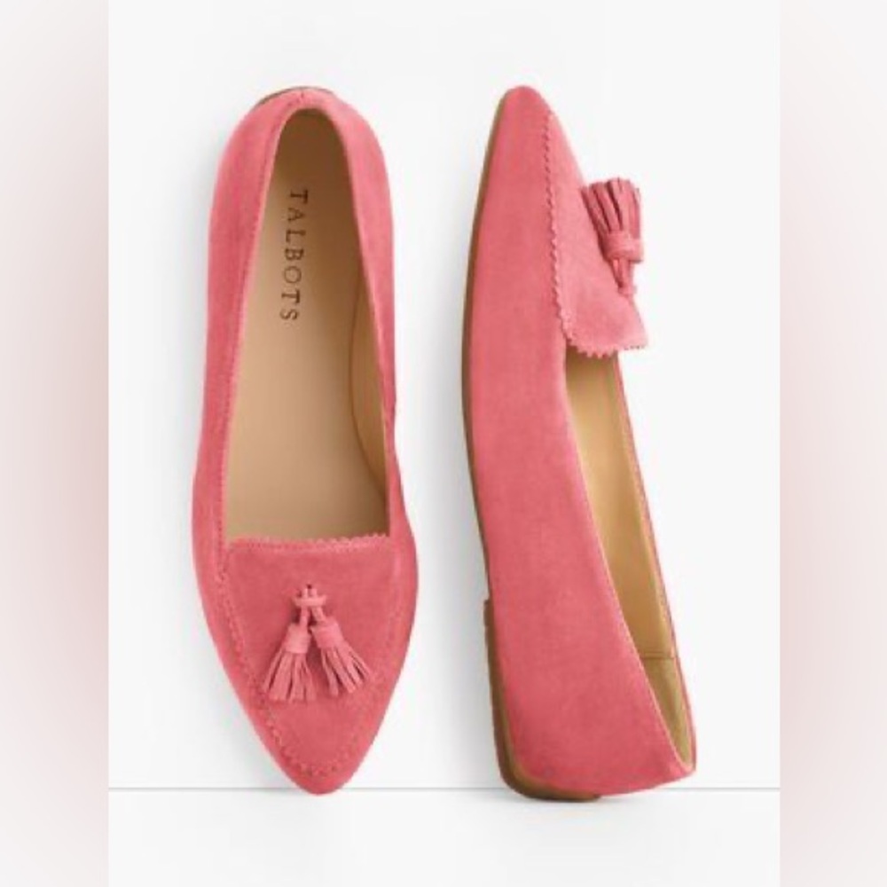 Talbots Francesca Driving Moccasins in Pink Suede